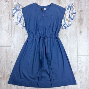SPORTCHIC Blue Dress with Ruffled Sleeves